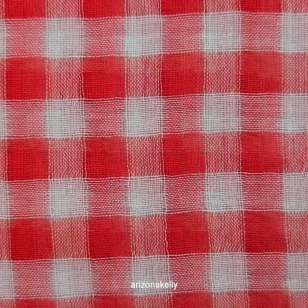 NWT J. Crew Gingham Cotton Lightweight Red Scarf - Picture 6 of 10